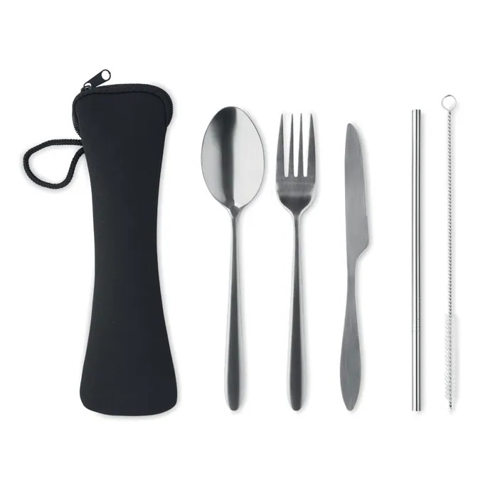 Set de tacâmuri 5 SERVICE — culoarea Negru, față