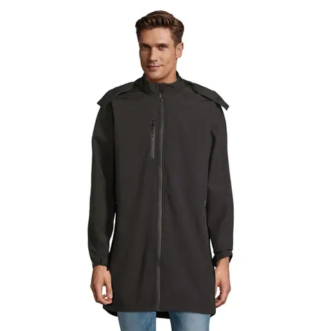 Jachetă softshell bărbați ACHILLE — culoarea Negru intens, față
