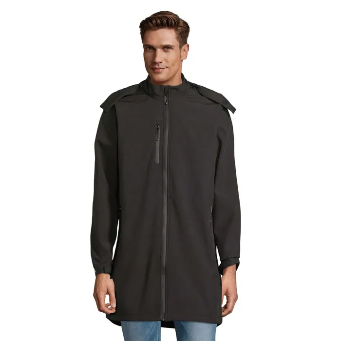 Jachetă softshell bărbați ACHILLE — culoarea Negru intens, față