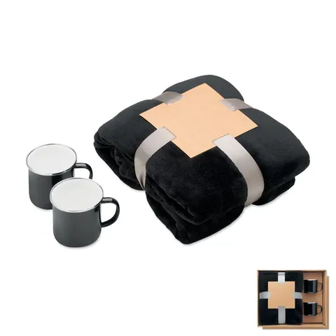 Pătură AGRADABLE — culoarea Negru, față