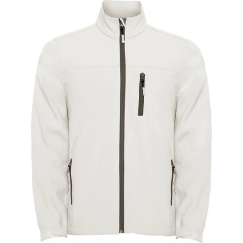 Jachetă softshell bărbați Antartida — culoarea Alb perlat, imagine produs