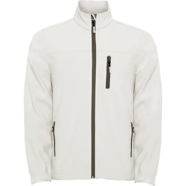Jachetă softshell bărbați Antartida — culoarea Alb perlat, imagine produs