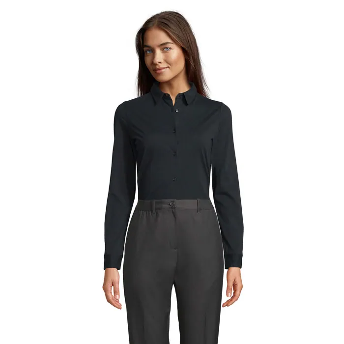 Cămașă damă BALTHAZAR — culoarea Negru intens, față