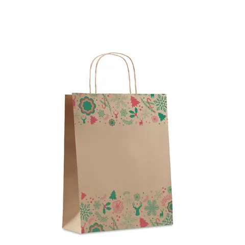 Pungă medie de hârtie BAO MEDIUM — culoarea Bej, față