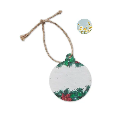 Ornament de Crăciun BAUSEED — culoarea Alb, față