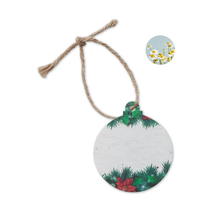 Ornament de Crăciun BAUSEED — culoarea Alb, față
