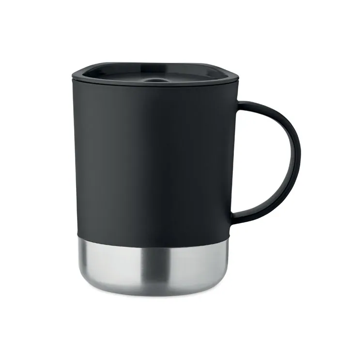 Cană BEAKER — culoarea Negru, față