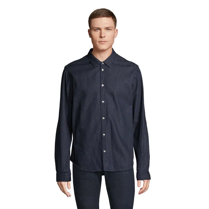 Cămașă BENNETT — culoarea Denim brut, față