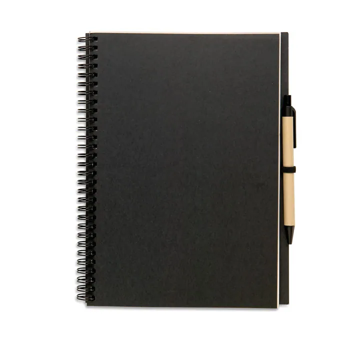 Set caiet și pix BLOQUERO PLUS — culoarea Negru, față