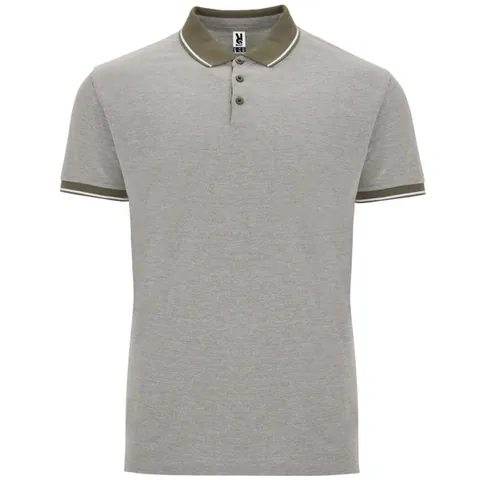 Tricou polo bărbați Bowie — culoarea Verde militar închis melanj, imagine produs