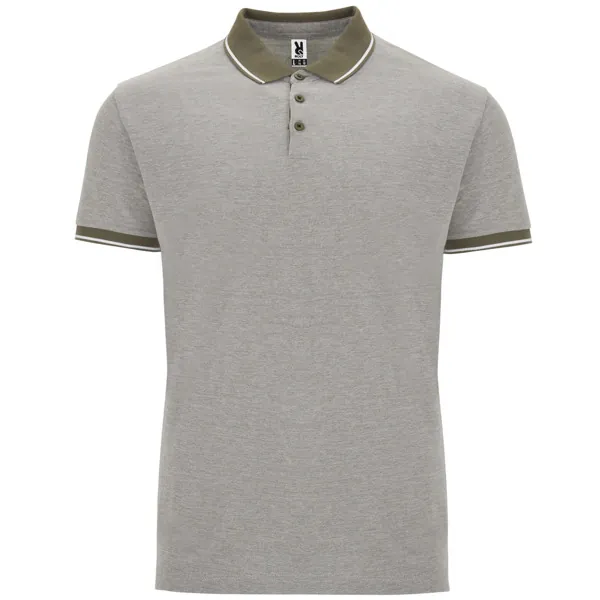 Tricou polo bărbați Bowie — culoarea Verde militar închis melanj, imagine produs