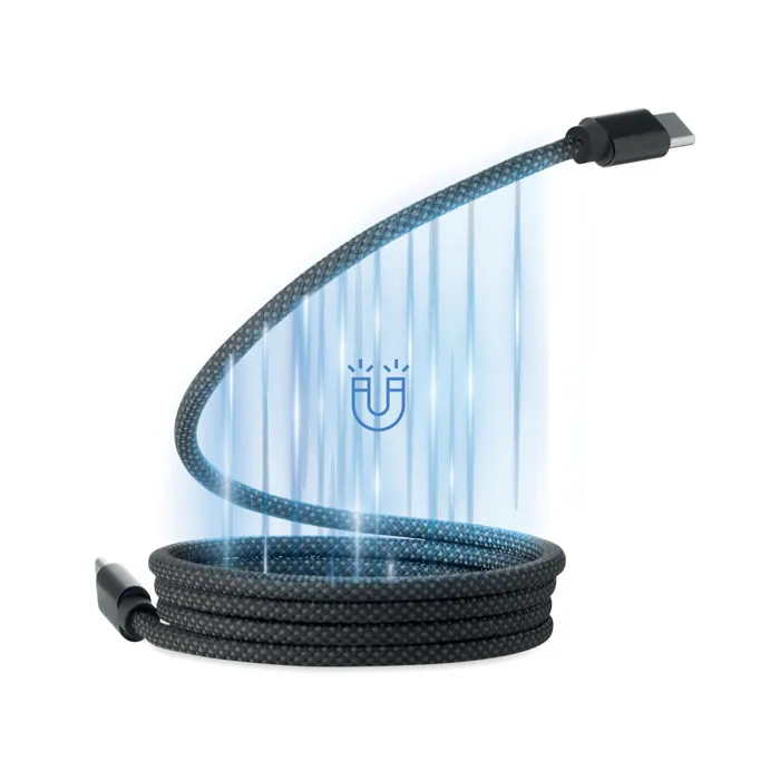 Cablu de încărcare BRAID — culoarea Negru, față