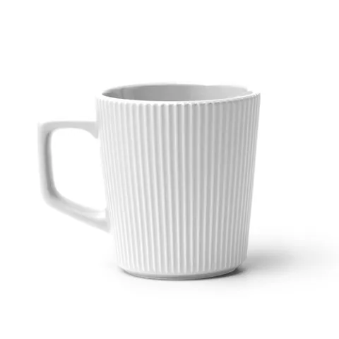Cană ceramică Buks — culoarea Alb, imagine produs