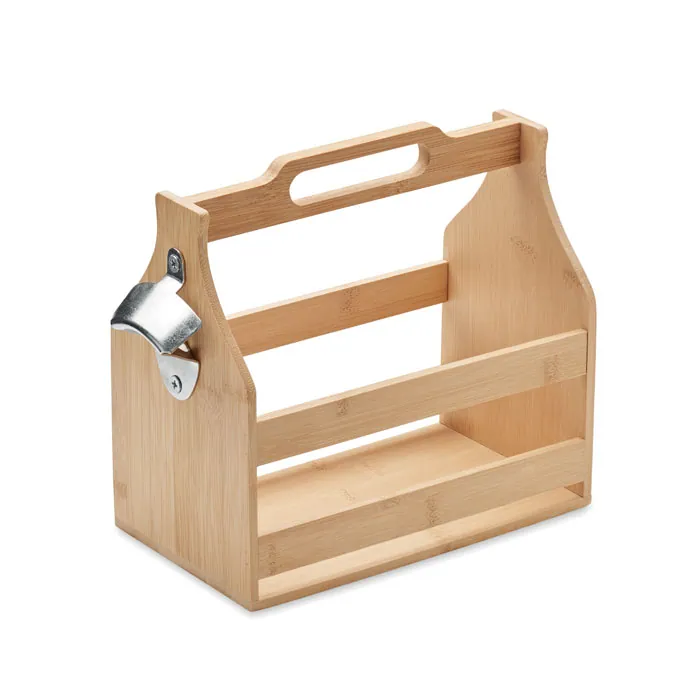 Lădiță pentru 6 beri CABAS — culoarea Lemn, față