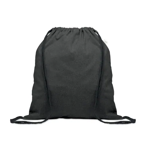 Pungă bumbac reciclat CABETRI COLOUR — culoarea Negru, față