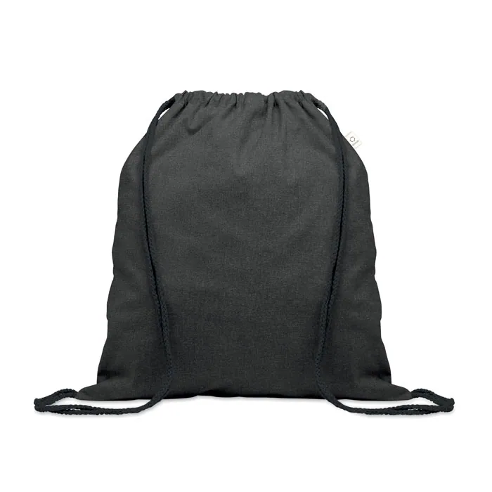 Pungă bumbac reciclat CABETRI COLOUR — culoarea Negru, față