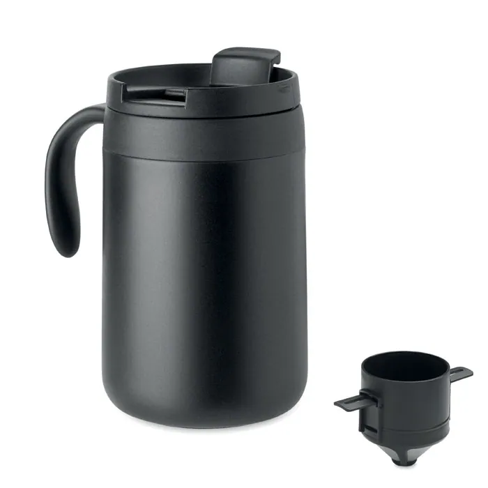 Cană termică CAFETITO — culoarea Negru, față
