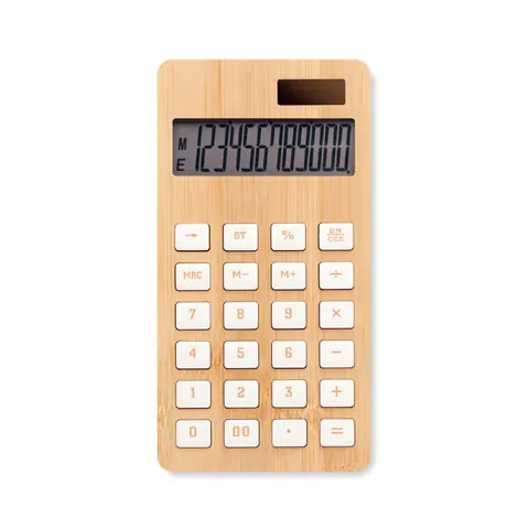 Calculator bambus CALCUBIM — culoarea Lemn, față