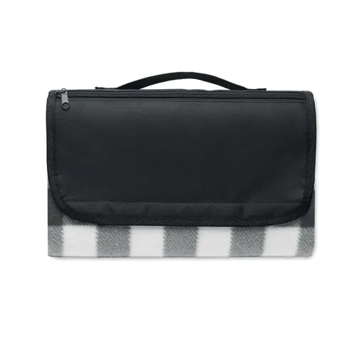 Pătură fleece RPET CALY — culoarea Negru, față
