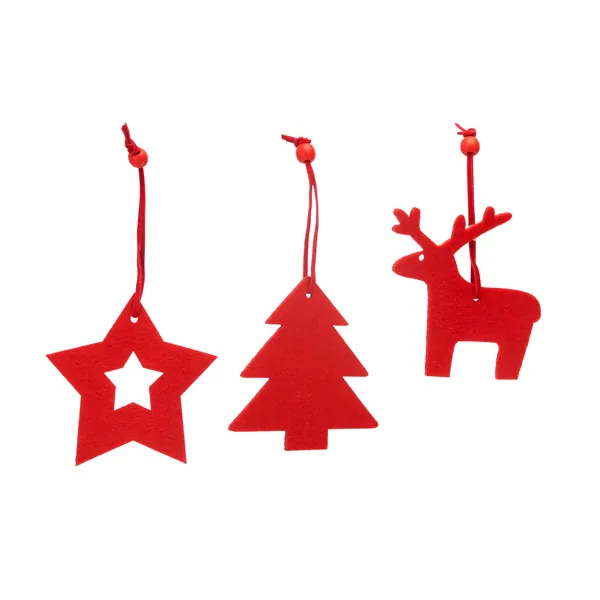 Set ornamente Crăciun Carol — culoarea Roșu, imagine produs