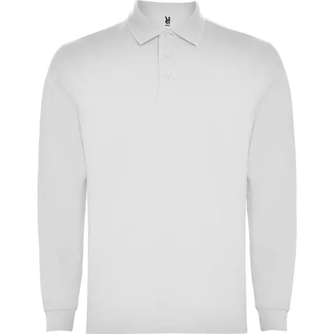 Tricou polo cu mânecă lungă bărbați Carpe — culoarea Alb, imagine produs