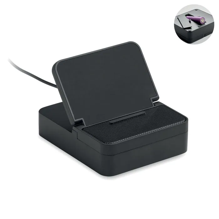 Boxă portabilă CHARGEBEAT — culoarea Negru, față