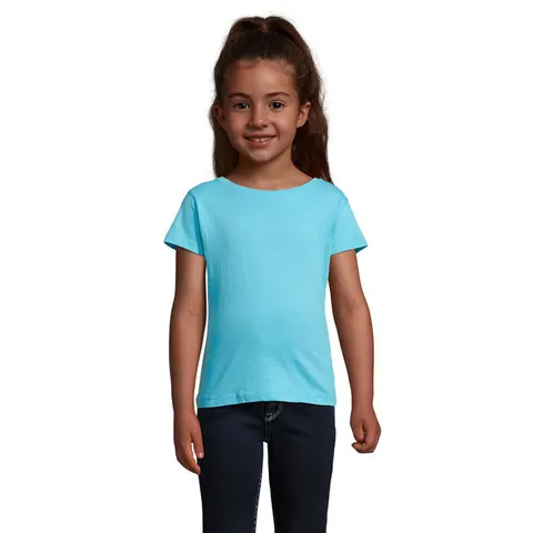Tricou copii CHERRY — culoarea Albastru atol, față