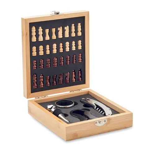 Set de vin CHESSET — culoarea Lemn, față