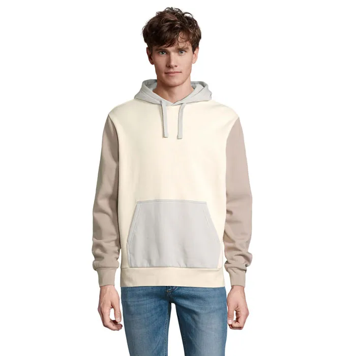 Hanorac cu glugă unisex COLLINS — culoarea Natural, față