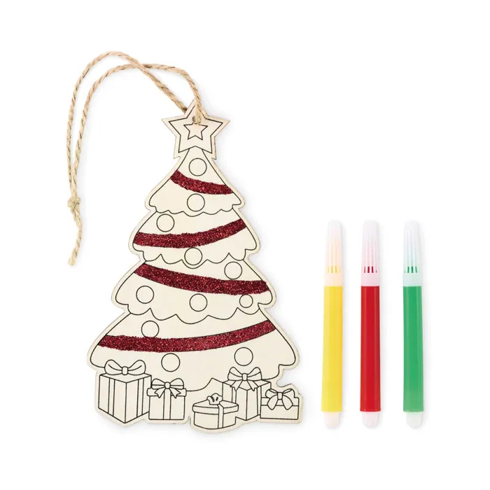 Ornament Crăciun COLORTREE — culoarea Lemn, față