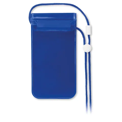 Husă impermeabilă pentru telefon COLOURPOUCH — culoarea Albastru transparent, față