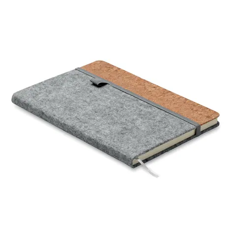 Caiet cu copertă tare CORKBOOK — culoarea Gri, față