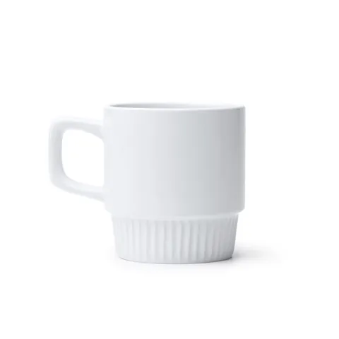 Cană ceramică Cortina — culoarea Alb, imagine produs