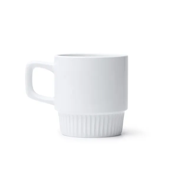Cană ceramică Cortina — culoarea Alb, imagine produs