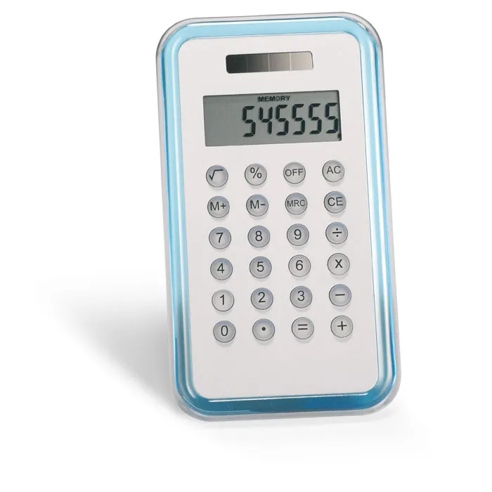 Calculator CULCA — culoarea Albastru transparent, față