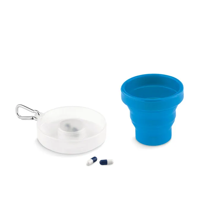 Pahar pliabil silicon CUP PILL — culoarea Albastru, față