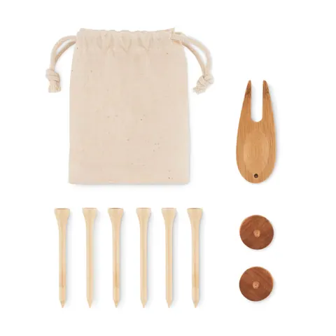 Set accesorii golf DORMIE — culoarea Bej, față