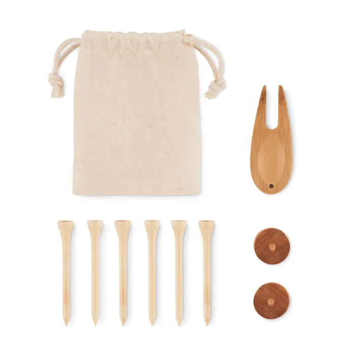 Set accesorii golf DORMIE — culoarea Bej, față
