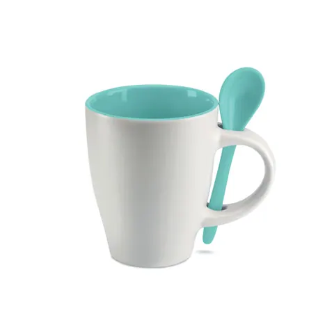 Cană ceramică DUAL — culoarea Albastru, față