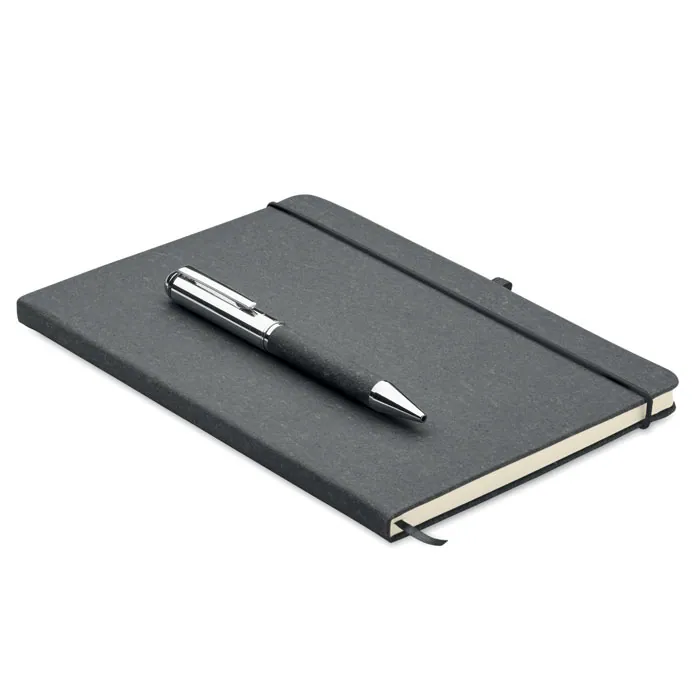 Set caiet și pix ELEGANOTE — culoarea Negru, față