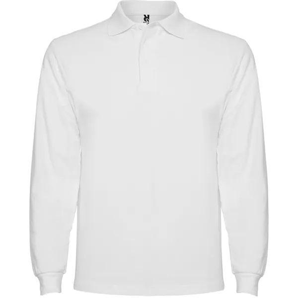 Tricou polo cu mânecă lungă bărbați Estrella — culoarea Alb, imagine produs