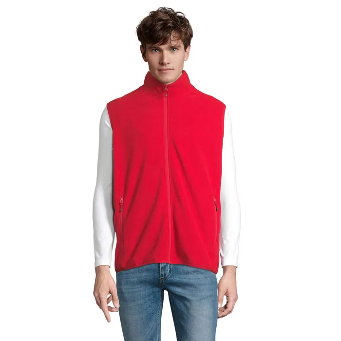Jachetă fleece unisex FACTOR BW — culoarea Roșu, față