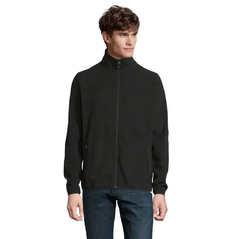 Jachetă fleece bărbați FACTOR — culoarea Negru, față