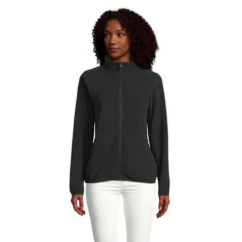 Jachetă fleece damă FACTOR — culoarea Negru, față