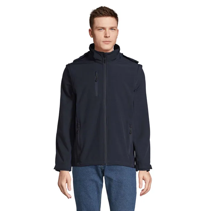 Jachetă softshell bărbați FALCON 3IN1 — culoarea Albastru abis, față