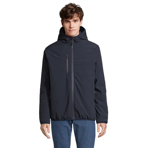 Jachetă softshell bărbați FALCON PADDED — culoarea Albastru abis, față