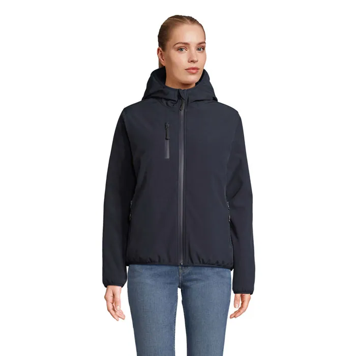 Jachetă softshell damă FALCON PADDED — culoarea Albastru abis, față