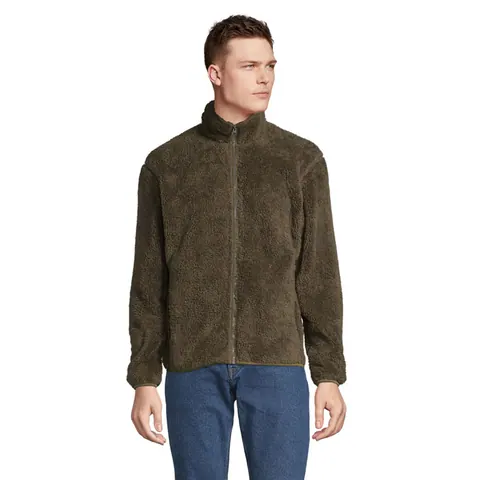 Jachetă fleece unisex FINCH — culoarea Kaki militar, față