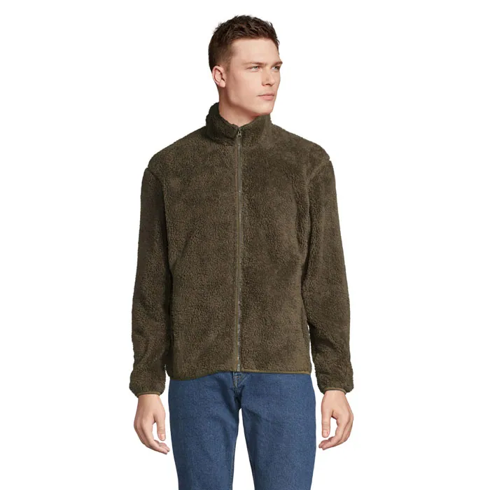 Jachetă fleece unisex FINCH — culoarea Kaki militar, față