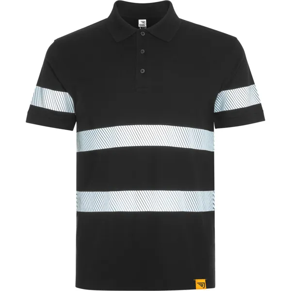 Tricou polo reflectorizant unisex Foran — culoarea Negru, imagine produs